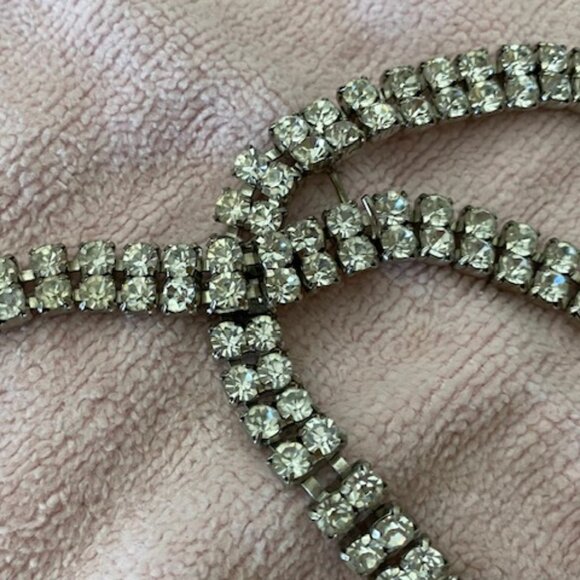 Vintage 5pc ANTIQUE SILVER & RHINESTONE Belt BRACELET Necklace EARRINGS HairClip - Picture 11 of 14